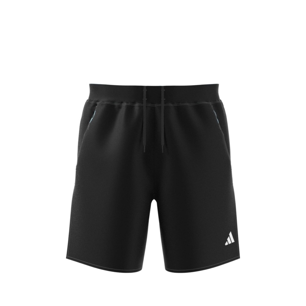 Adidas Black Athletic Shorts with Relaxed Fit and Zipper Closure Pockets